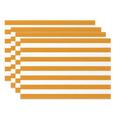 Aperturee - Simple Dark Orange White Stripe Set Of 4 Placemats